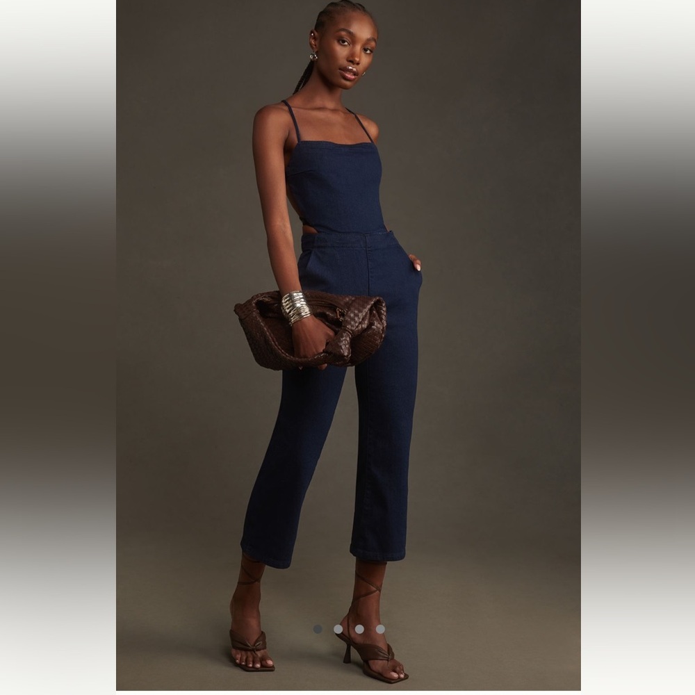 Pilcro Open-Back Denim Jumpsuit